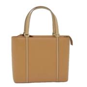 Pre-owned Leather handbags Burberry Vintage , Beige , Dames