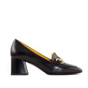 Zwarte Leren Loafer met Vierkante Neus Mara Bini , Black , Dames