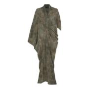 Zijden Dejavu Print Kimono Jurk Cortana , Gray , Dames