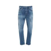 Italiaanse Logo Jeans met Riemlussen Dsquared2 , Blue , Heren