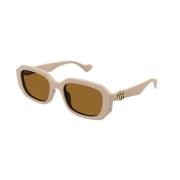 Bruin Nude Zonnebril Gg1535S 003 Gucci , Brown , Dames