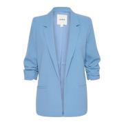 Blauwe Blazer ¾ Mouwen Klassieke Kraag Soaked in Luxury , Blue , Dames