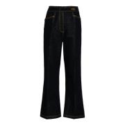 Blauwe Cropped Pegaso Jeans Etro , Blue , Dames