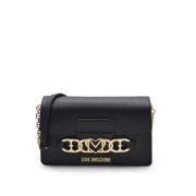 Iconische Logo Crossbody Tas Love Moschino , Black , Dames