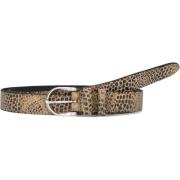 Beige Slangenprint Suède Riem Legend , Beige , Dames