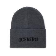 Merino Wol Gebreide Muts Iceberg , Gray , Heren