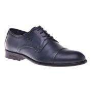 Lace-ups in dark blue leather Baldinini , Blue , Heren