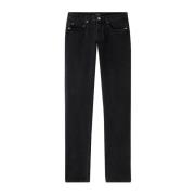 Zwarte Stonewashed Straight-Fit Japanse Denim Jeans A.p.c. , Black , H...