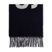 Fringe Logo Sjaal Jacquemus , Blue , Dames