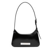 Zwarte leren schoudertas Acne Studios , Black , Dames