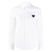 Wit Logo Longsleeve Shirt Comme des Garçons Play , White , Dames