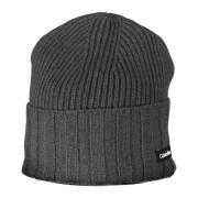 Heren Grijs Beanie Muts Contrast Details Calvin Klein , Gray , Heren