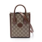 Pre-owned Coated canvas gucci-bags Gucci Vintage , Beige , Dames