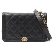 Pre-owned Leather chanel-bags Chanel Vintage , Black , Dames