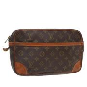 Pre-owned Canvas clutches Louis Vuitton Vintage , Brown , Dames