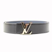 Pre-owned Leather belts Louis Vuitton Vintage , Black , Heren