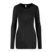 Zachte Crew Neck Sweater Ruwe Snit BomBoogie , Black , Dames