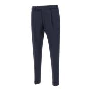 Navy Blauwe Wollen Broek Edge Collection PT Torino , Blue , Heren