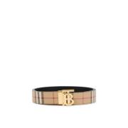 Omkeerbare Check Riem met TB Gesp Burberry , Beige , Heren