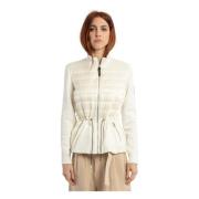 Beige Mixed-Media Regenjas met Peplum Mackage , Beige , Dames