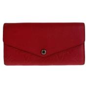 Pre-owned Leather wallets Louis Vuitton Vintage , Red , Dames