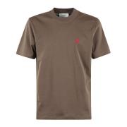 Casual Katoenen T-shirt Ami Paris , Brown , Heren