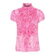 Crinkle Ss Shirt Bluser Roze Saint Tropez , Pink , Dames