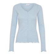 Heather Melange Cardigan Top Saint Tropez , Blue , Dames