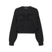 Stijlvolle Sweatshirt voor Vrouwen Elisabetta Franchi , Black , Dames