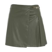 Glitter Mini Geplooide Imitatie Leren Rok Liu Jo , Green , Dames