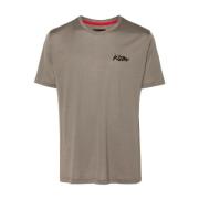 Grijze Flocked Logo Crew Neck T-shirt Kiton , Gray , Heren