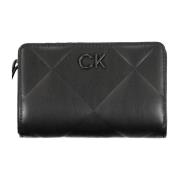 Damesportemonnee Zwart Rfid Ritssluiting Calvin Klein , Black , Dames