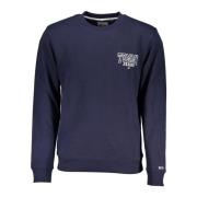 Blauwe Sweatshirt met Print Tommy Hilfiger , Blue , Heren