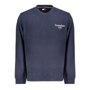 Blauwe Sweatshirt met Logo Print Tommy Hilfiger , Blue , Heren