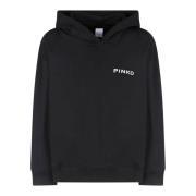 Zwarte hoodie met logoprint Pinko , Black , Dames