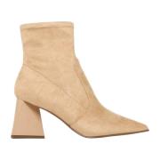 Beige Suède Enkellaarsjes Puntige Neus Steve Madden , Beige , Dames