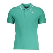 Korte Mouw Polo Shirt Groen Contrast Logo K-Way , Green , Heren