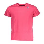 Korte Mouw Logo Print T-shirt Roze K-Way , Pink , Heren