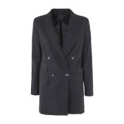 Elegante Luglio Double Breasted Blazer Max Mara , Black , Dames