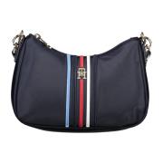 Blauwe Schoudertas met Rits Sluiting Tommy Hilfiger , Blue , Dames