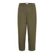 Hoge Taille Cropped Broek Forest Night Kaffe , Green , Dames