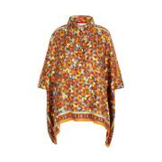 Oversize Bladprint Zijden Top Carolina Herrera , Multicolor , Dames