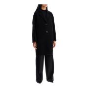 Dubbele wollen jas met schroevendraaierontwerp Pinko , Black , Dames