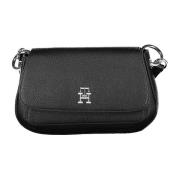 Zwarte Schoudertas met Logo Tommy Hilfiger , Black , Dames