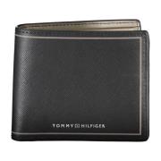 Heren Portemonnee Zwart Contrast Logo Tommy Hilfiger , Black , Heren