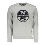 Grijze Crewneck Sweatshirt met Print en Lange Mouwen North Sails , Gra...