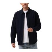 Casual Twill Overshirt in Donkerblauw Selected Homme , Blue , Heren