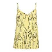 Verstelbare Strap Top met Print Soaked in Luxury , Yellow , Dames