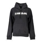 Hoodie Zwart Lange Mouw Logo Napapijri , Black , Dames