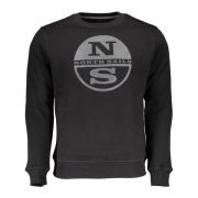 Zwarte lange mouwen ronde hals sweatshirt North Sails , Black , Heren